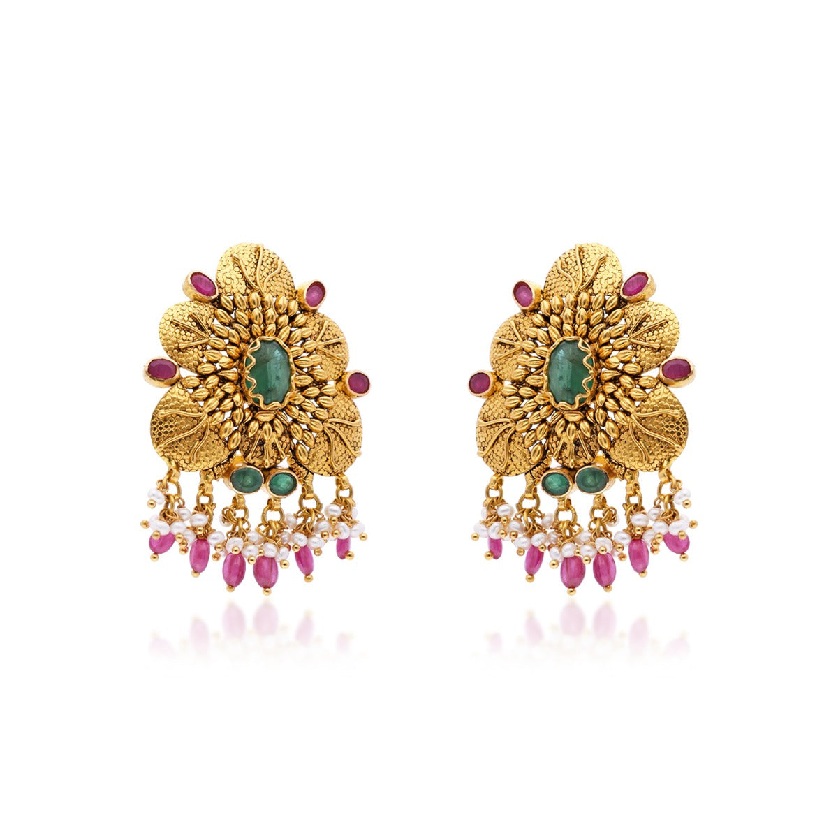 Bright Bloomy Gold Earrings