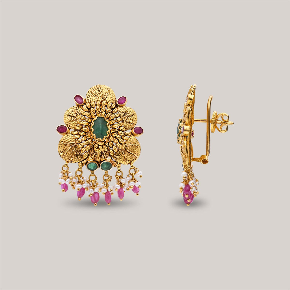 Bright Bloomy Gold Earrings