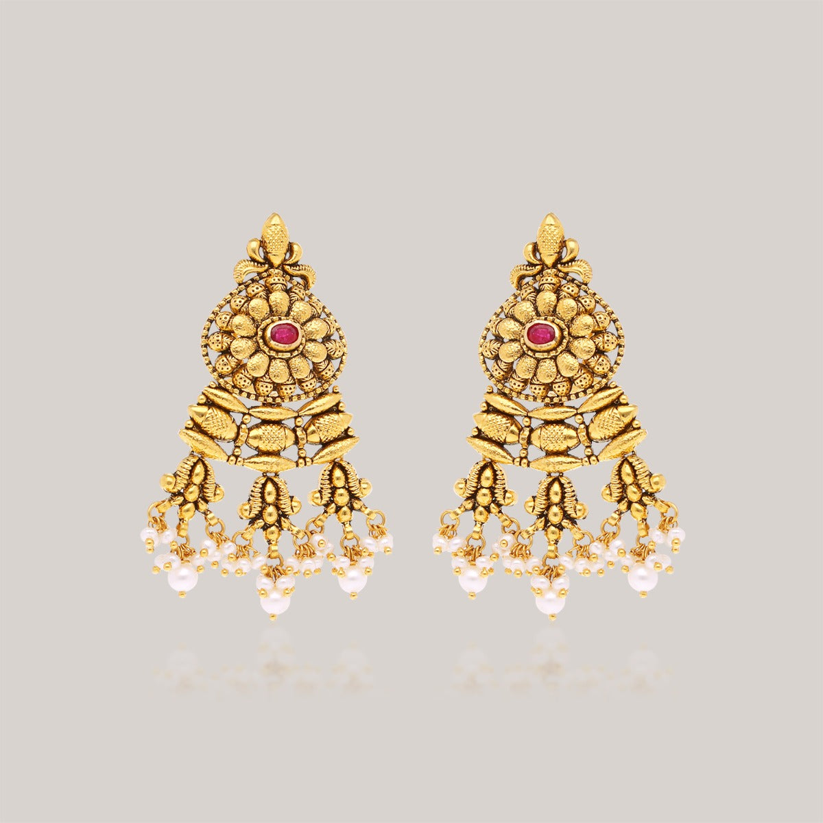 Ruby Kalasya Gold Earrings