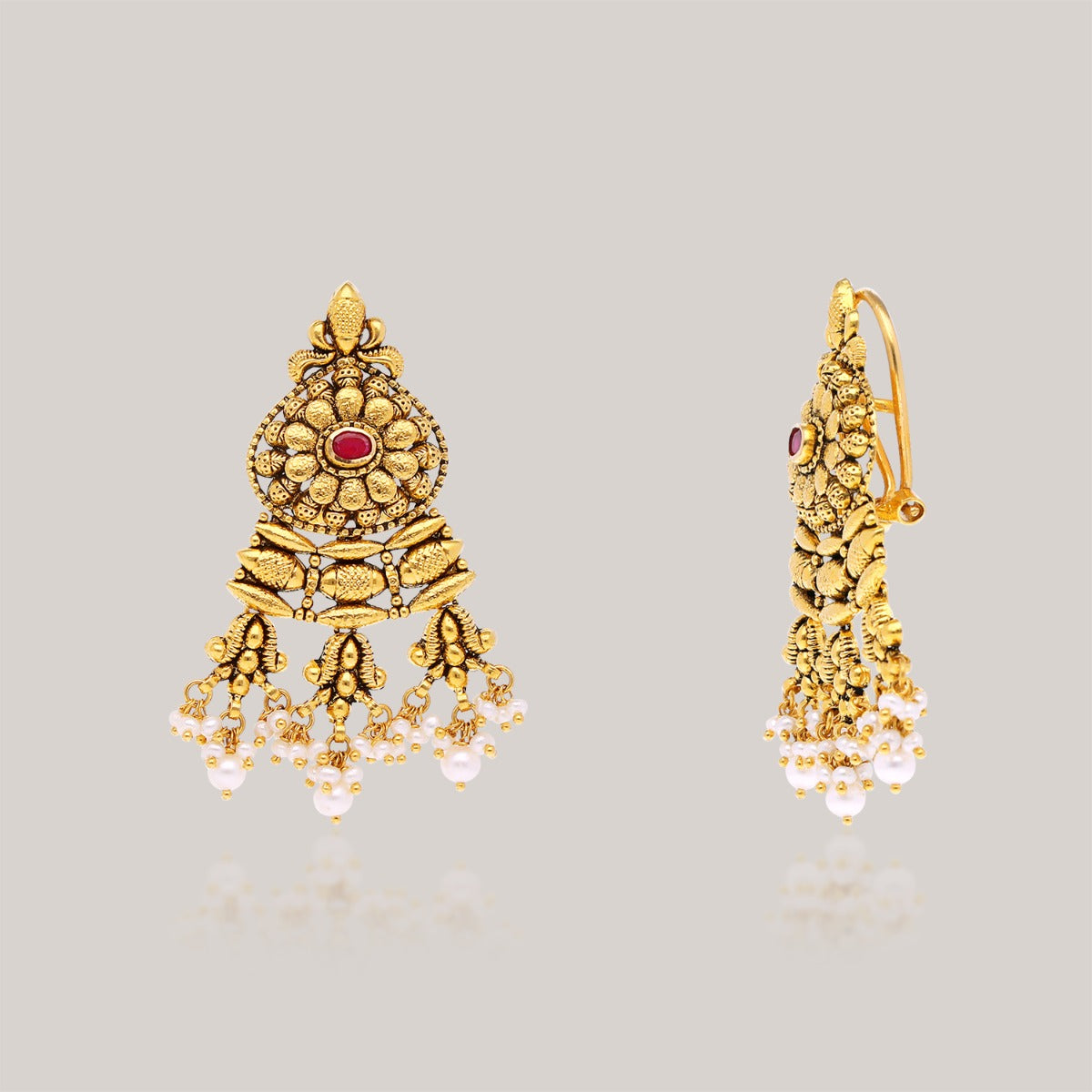 Ruby Kalasya Gold Earrings