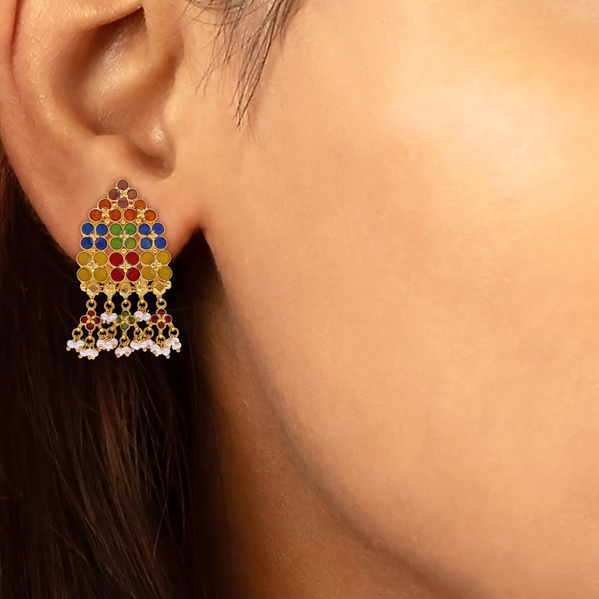 Arcoiris Gold Stud Earrings