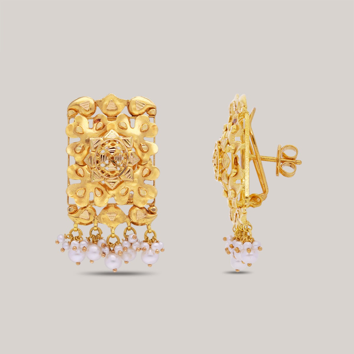 Rectangle Gold Earrings