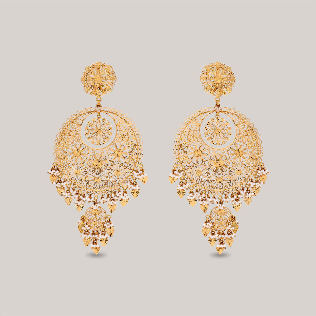 Elegant Flower Gold Chandbali