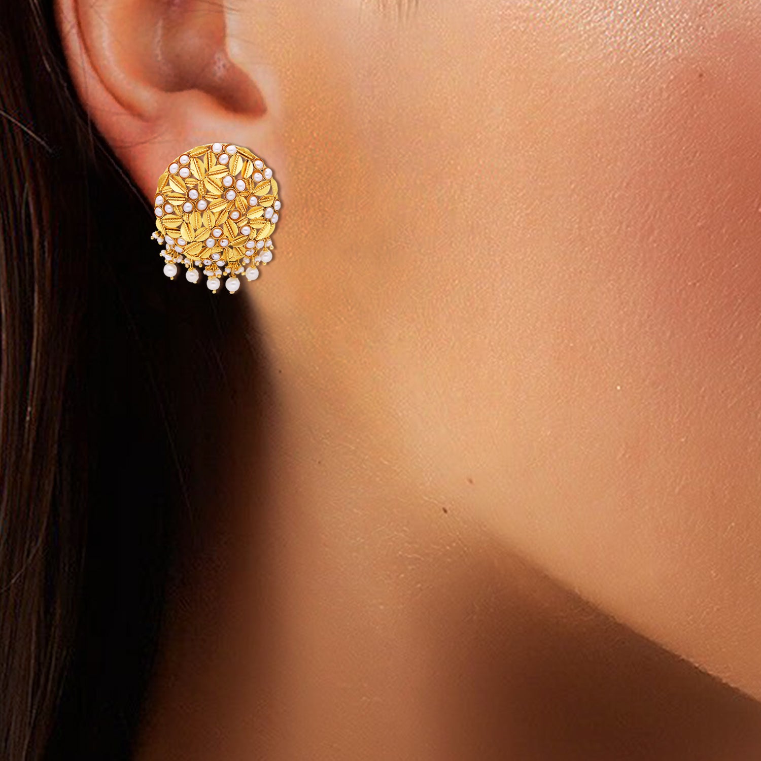 Serendipity Pearl Gold Earrings