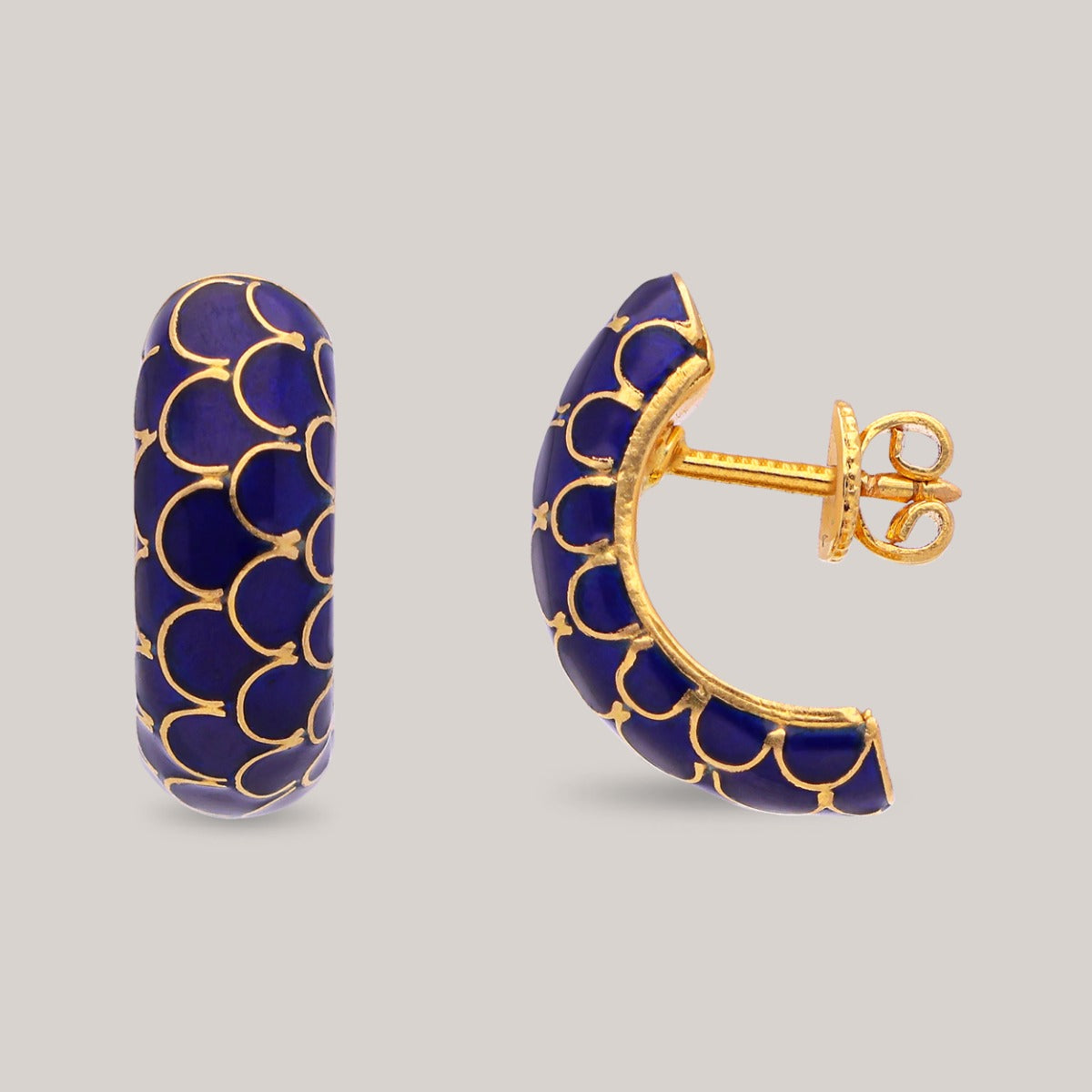 Cobalt Grace Gold Earrings