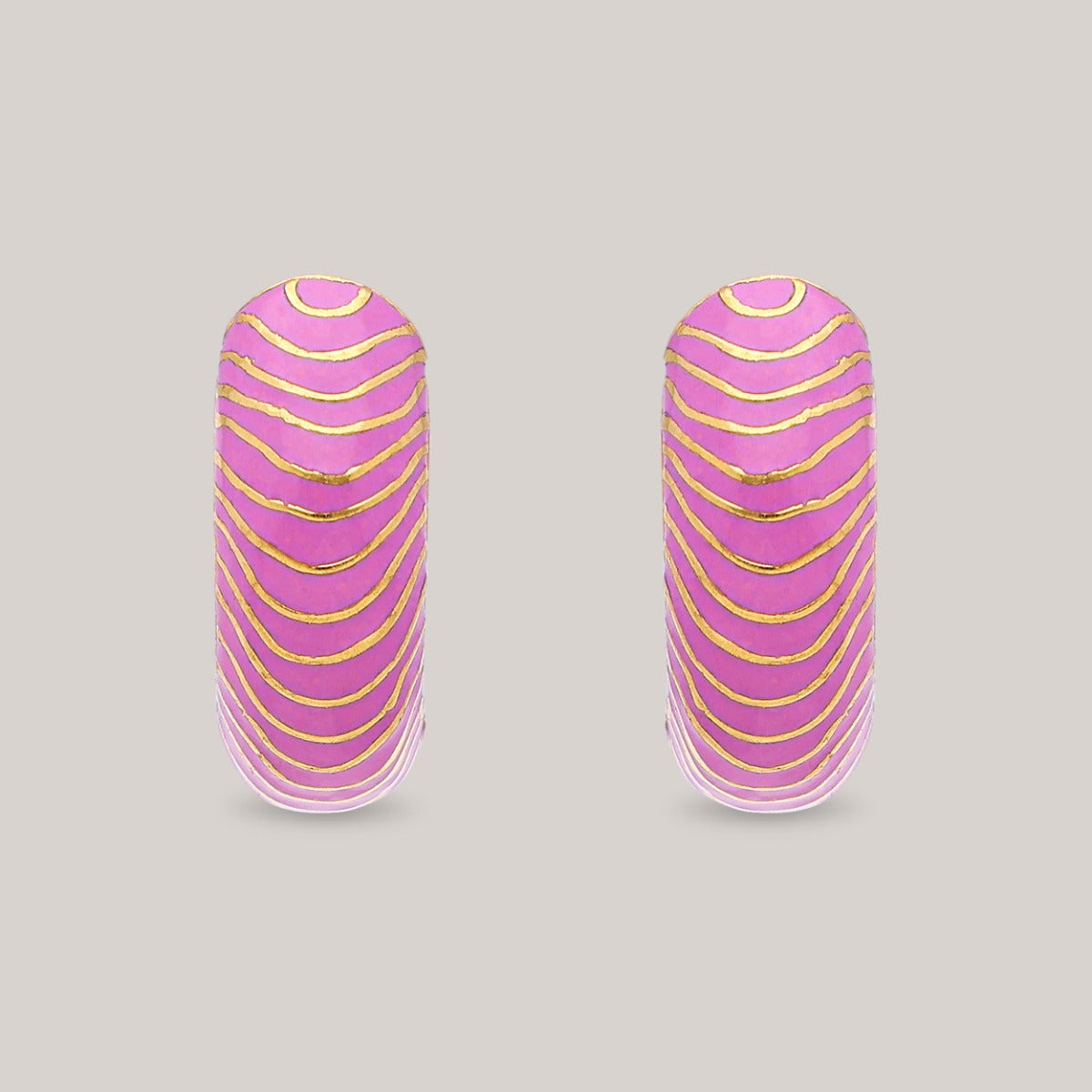 Pink Whirl Gold Earrings