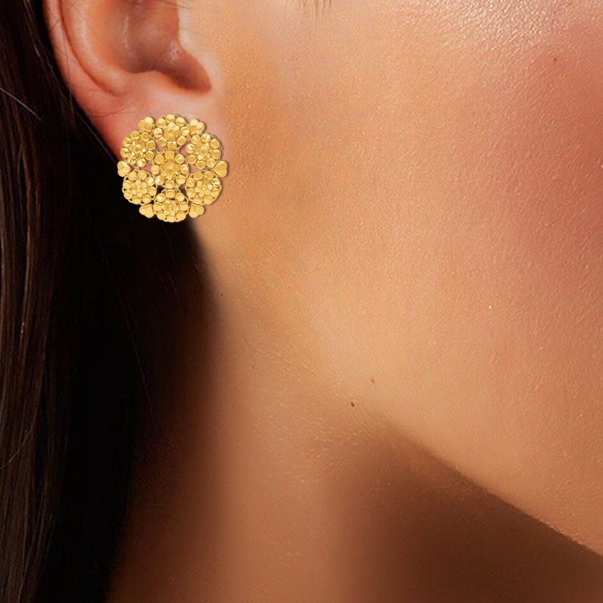 Delicate 4 Layered Florals Gold Necklace Set
