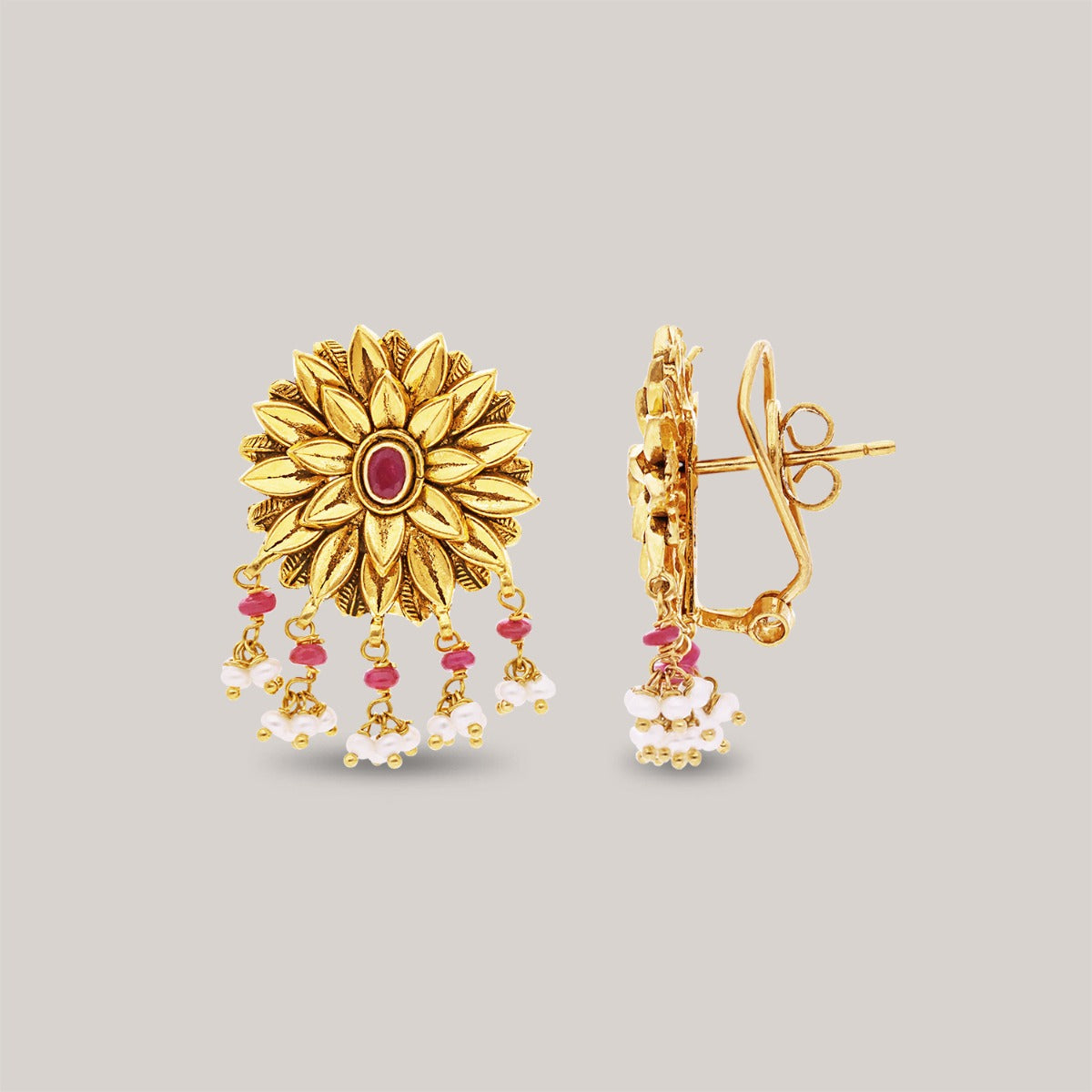 Kerria Fleur Gold Earrings
