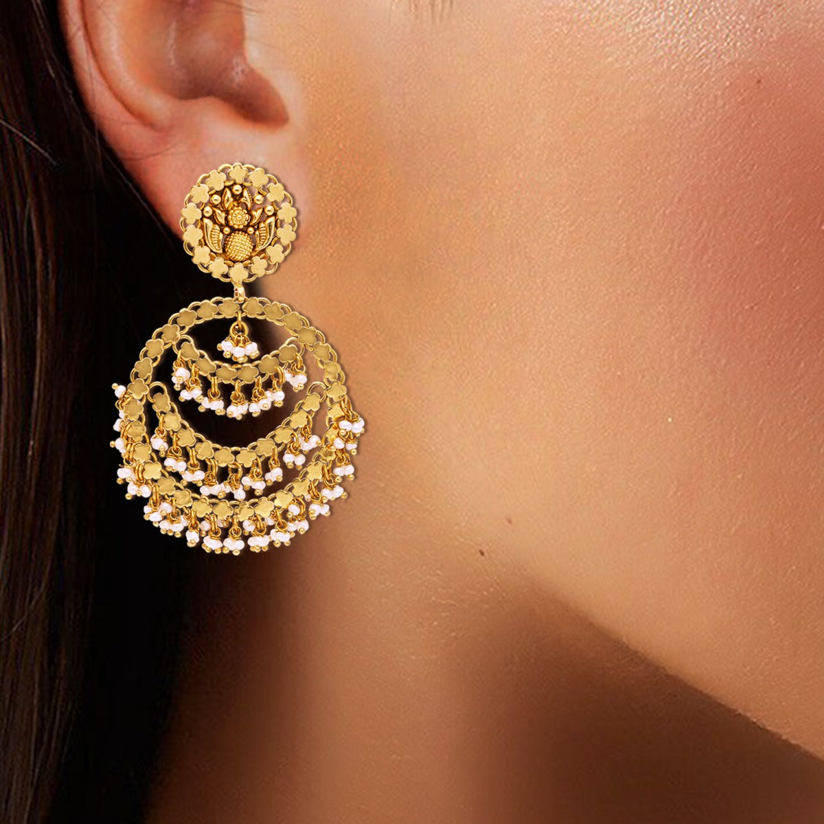 Traditional Gold Chandbali