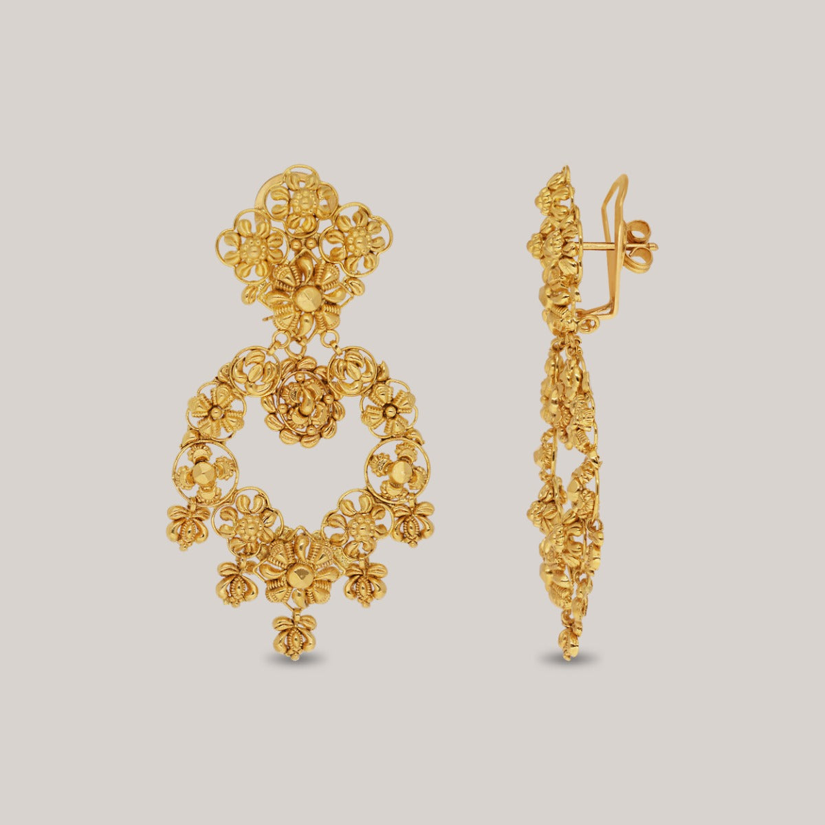 Floret Mesh Gold Necklace Set