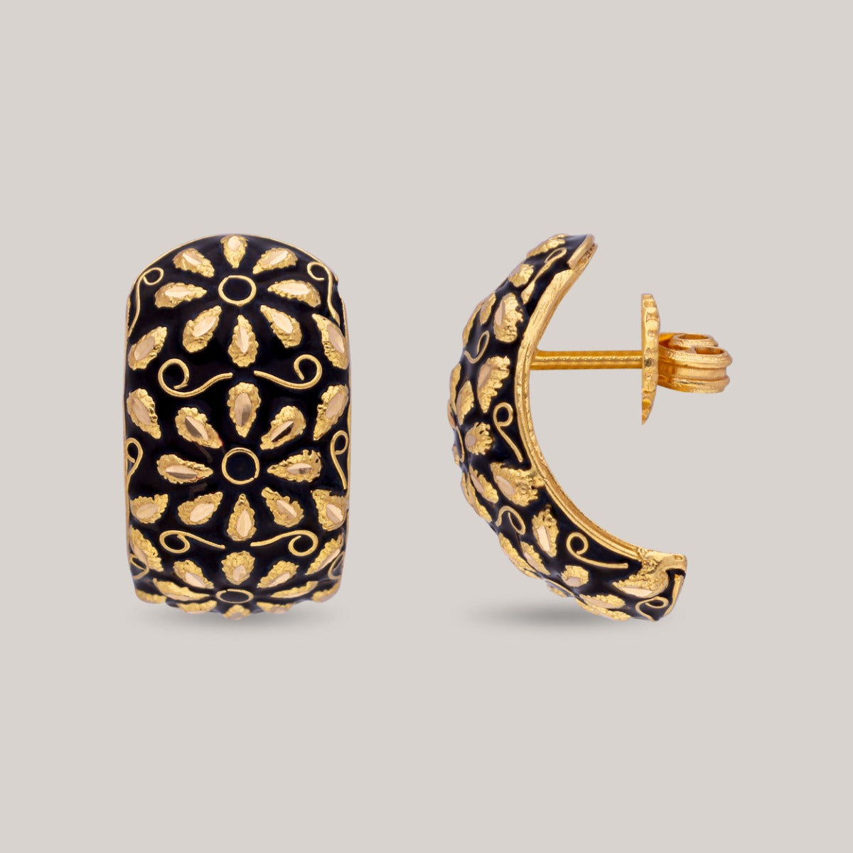 Lavish Flower Gold Earrings