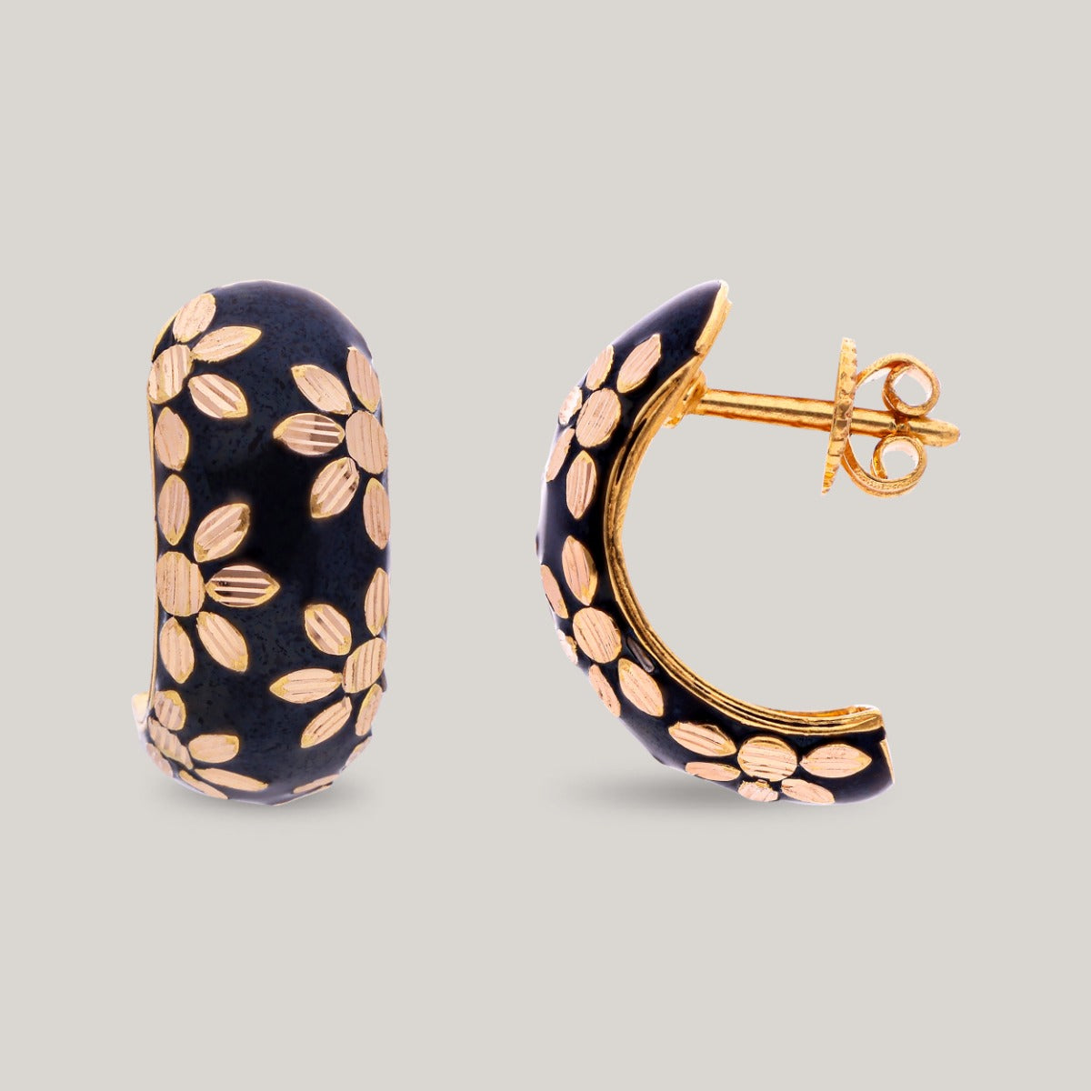 Cerulean Charm Gold Earrings