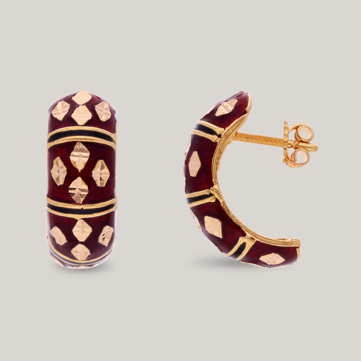 Fiery Charm Gold Earrings