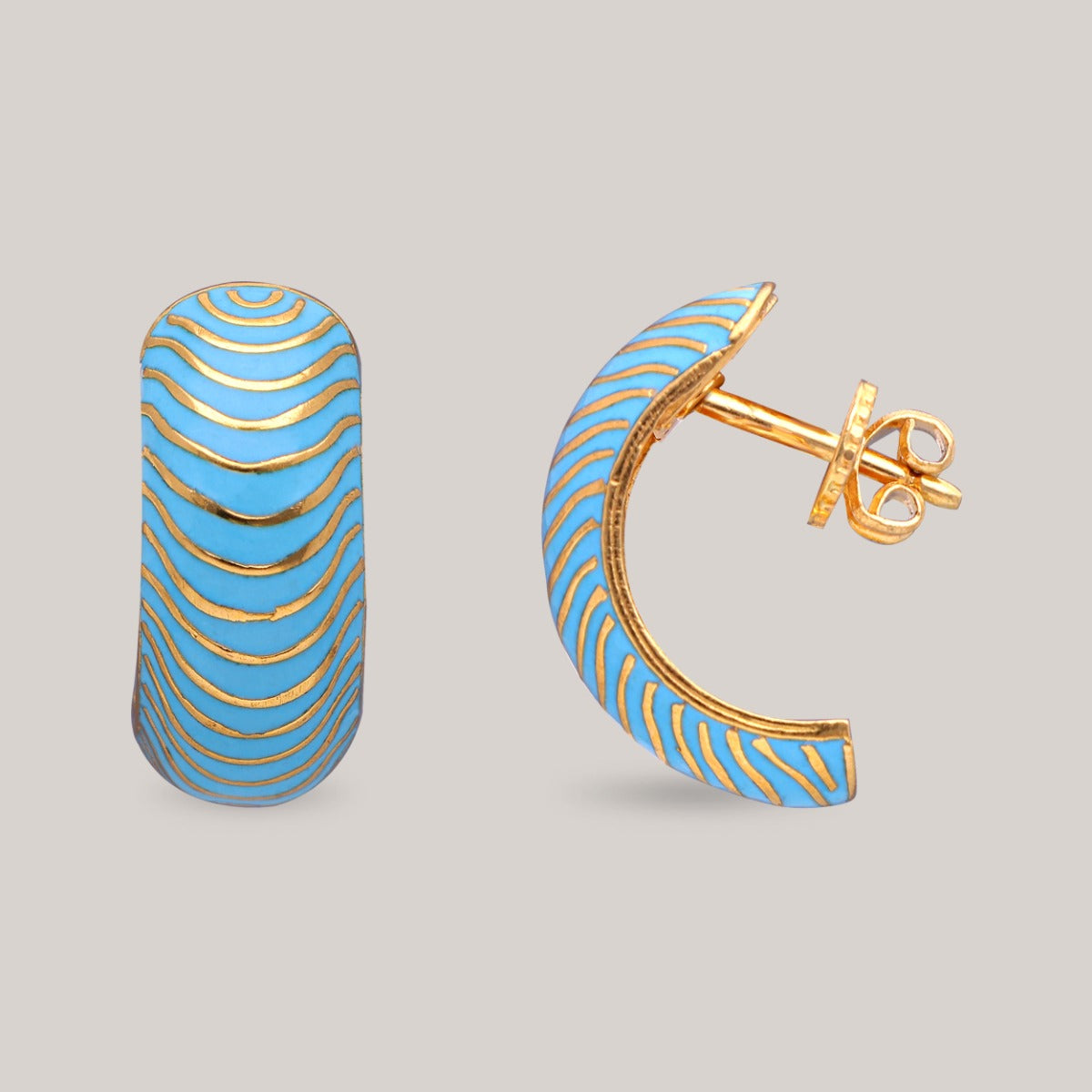 Turquoise Tides Gold Earrings