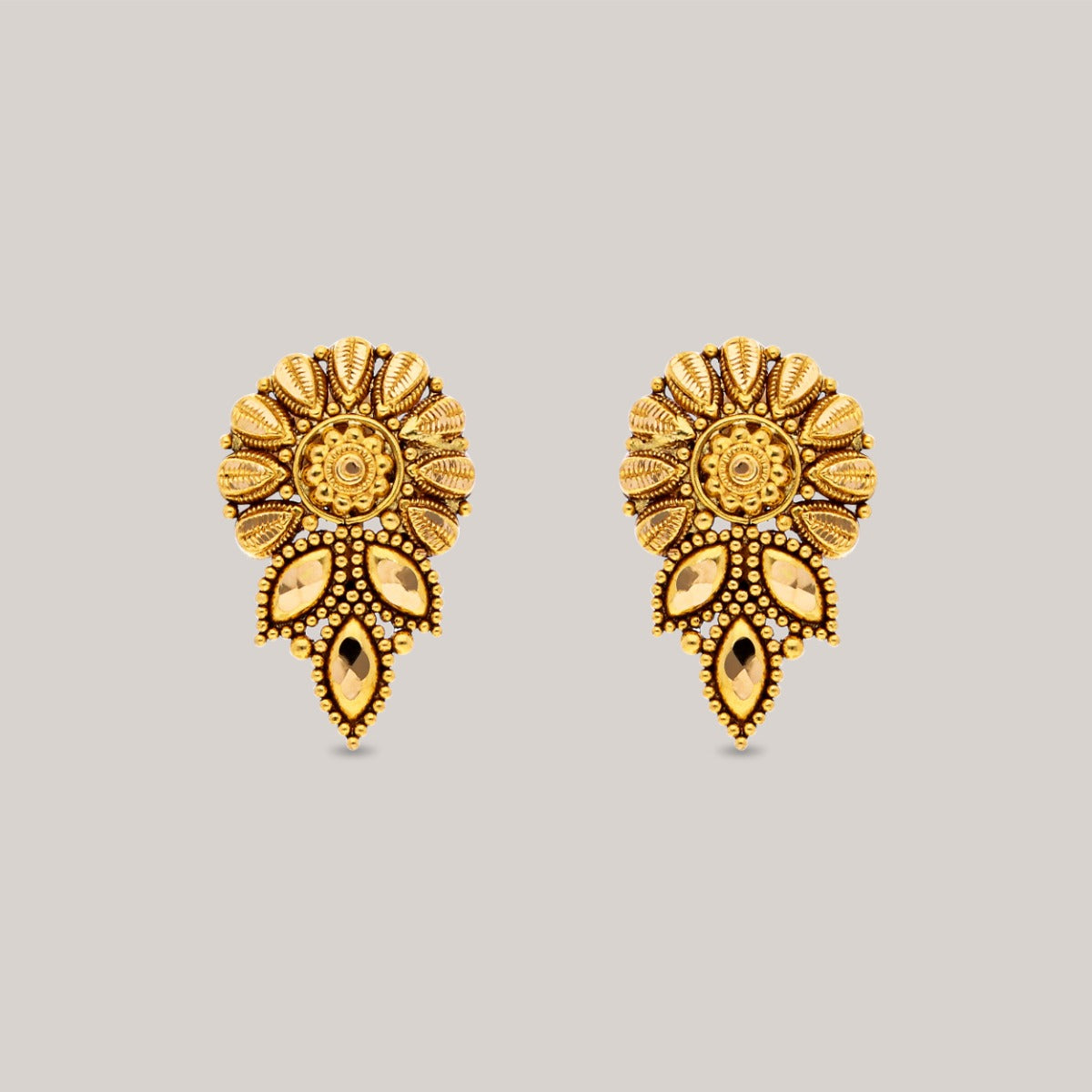 Floral Cascade Gold Earrings