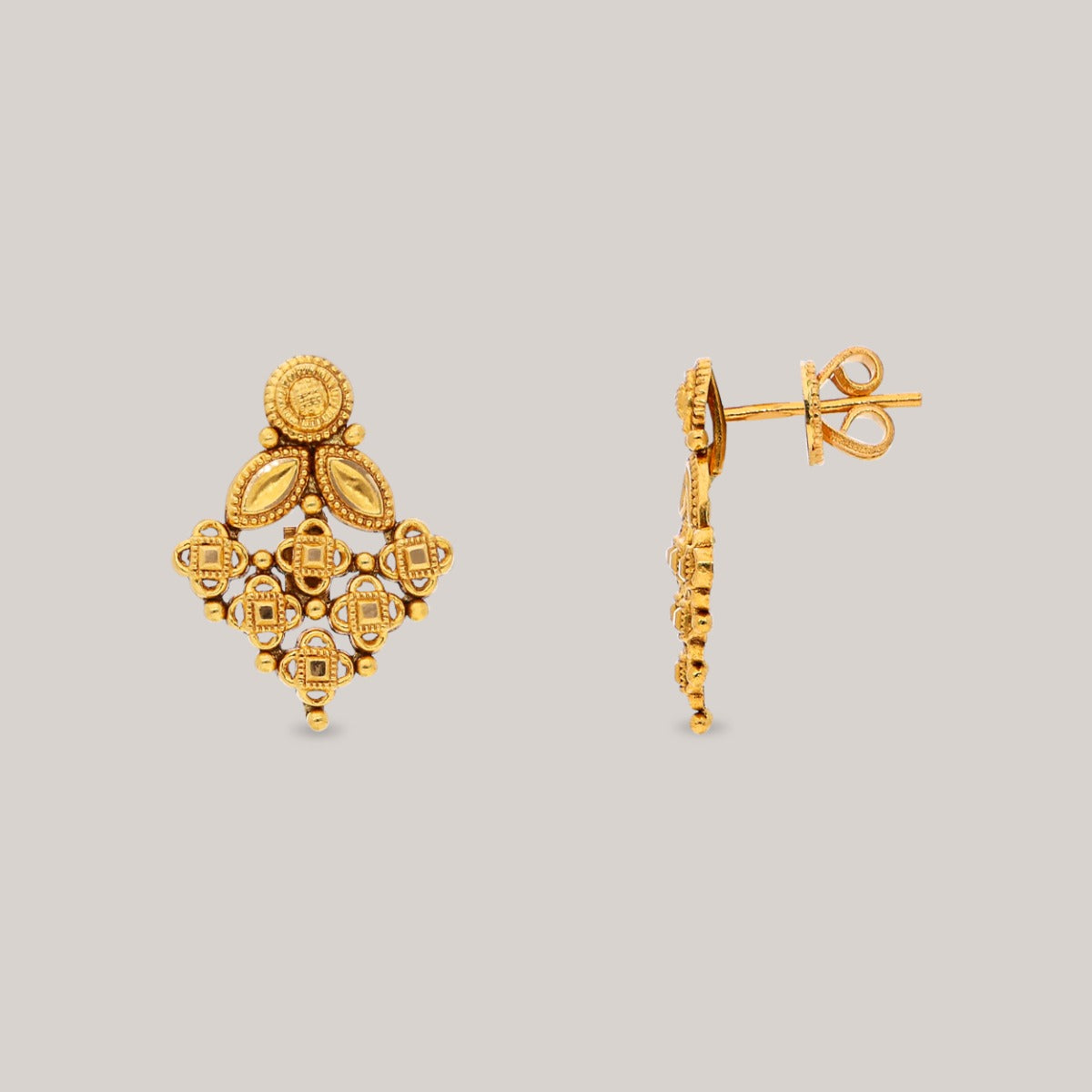 Floral Radiance Gold Earrings