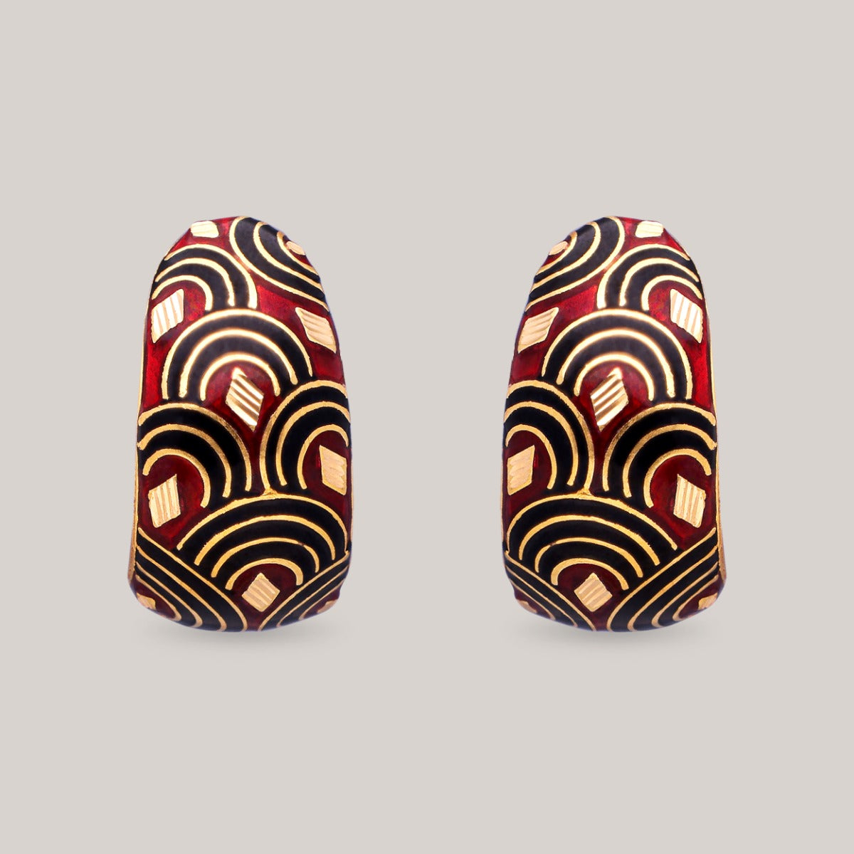 Scarlet Waves Gold Earrings