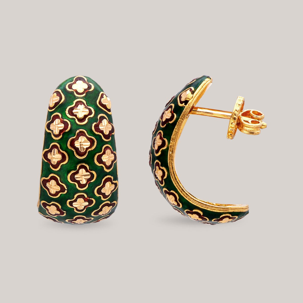 Vintage Clover Gold Earrings