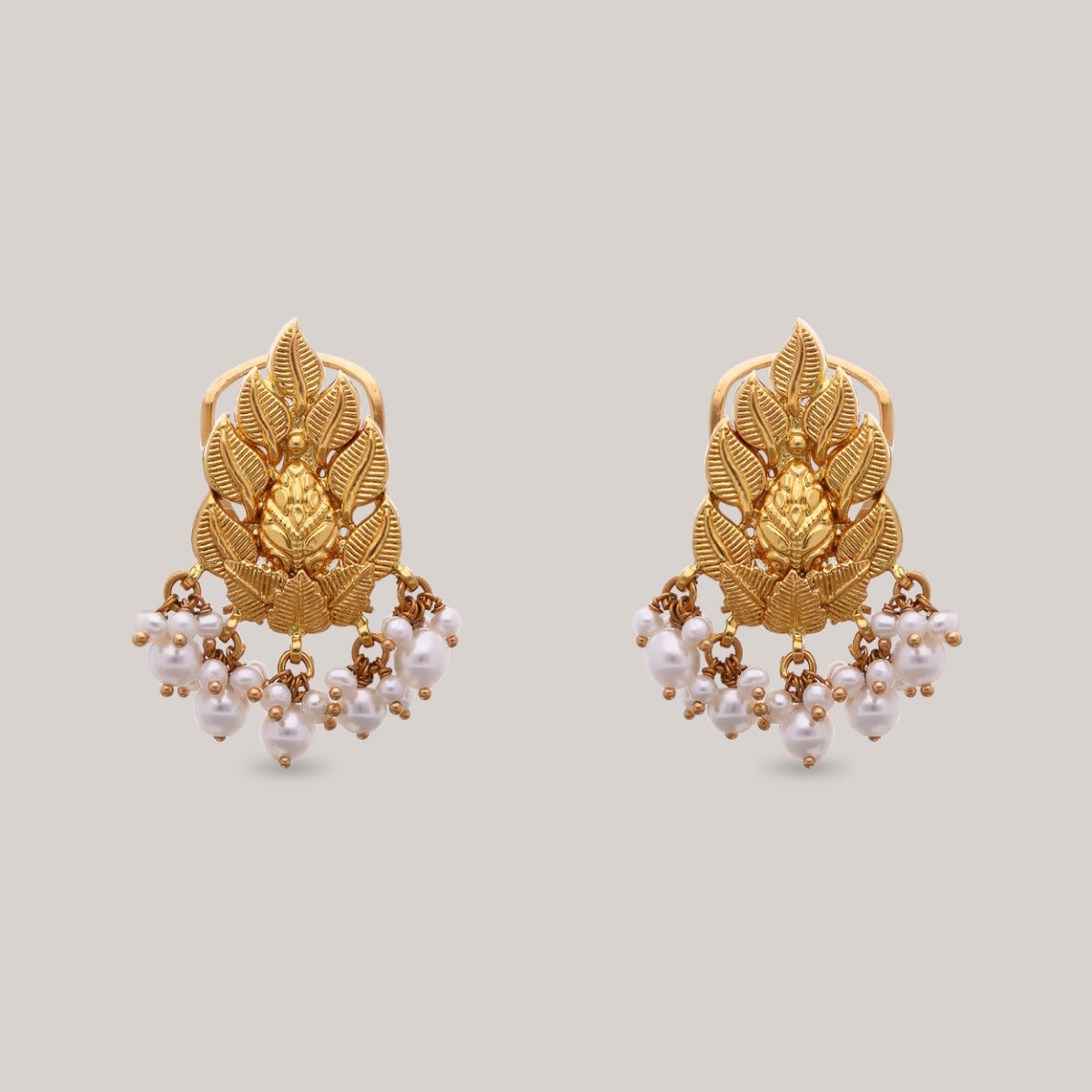 Cascading Leaf Gold Necklace Set