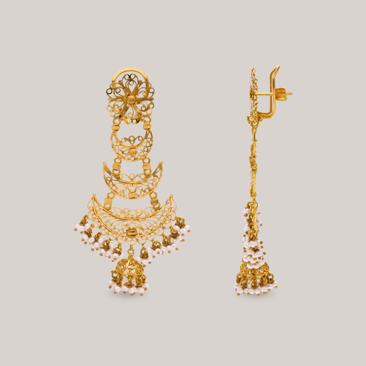 Lustrous Moon Gold Chandbali