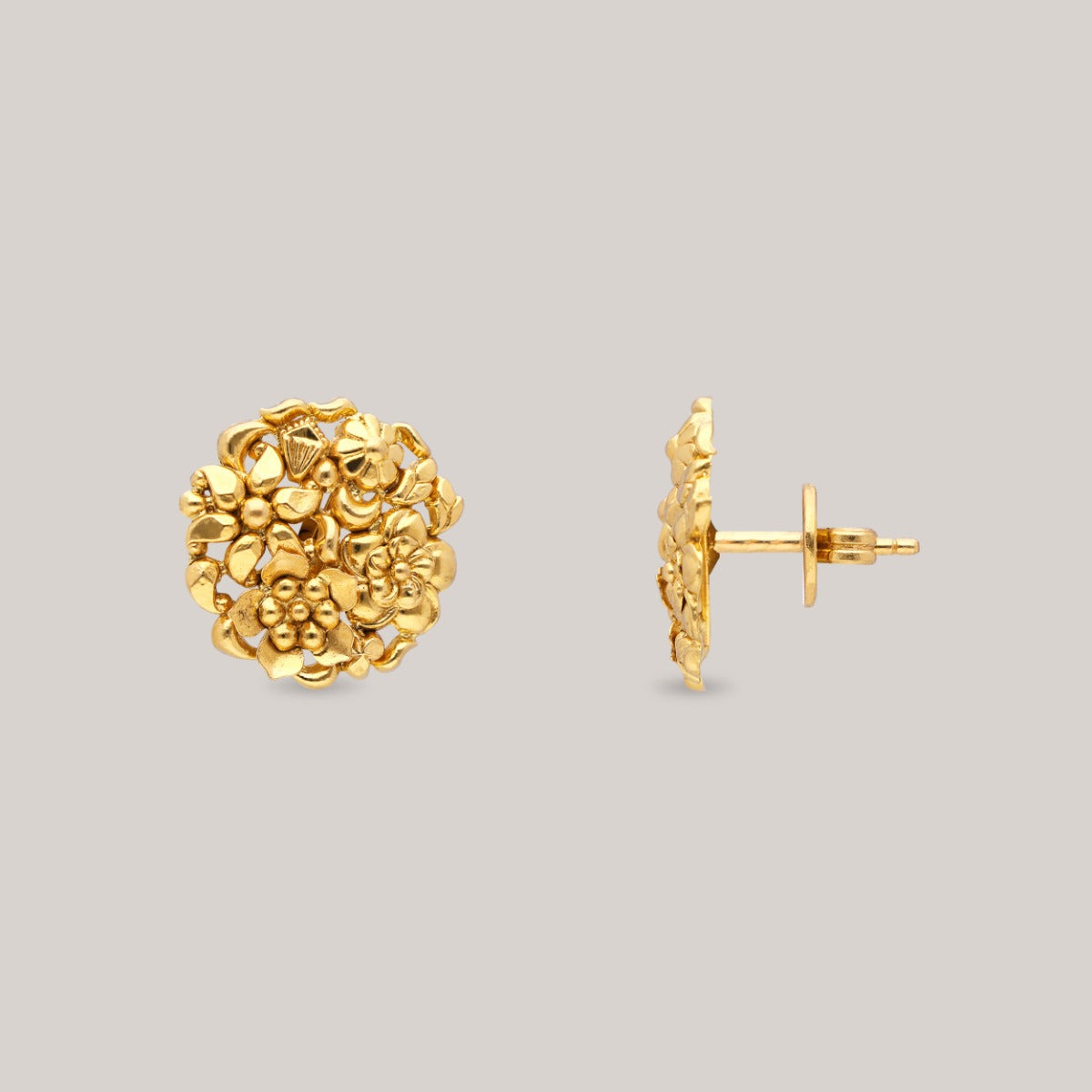 Opulent Floral Cascade Gold Necklace Set