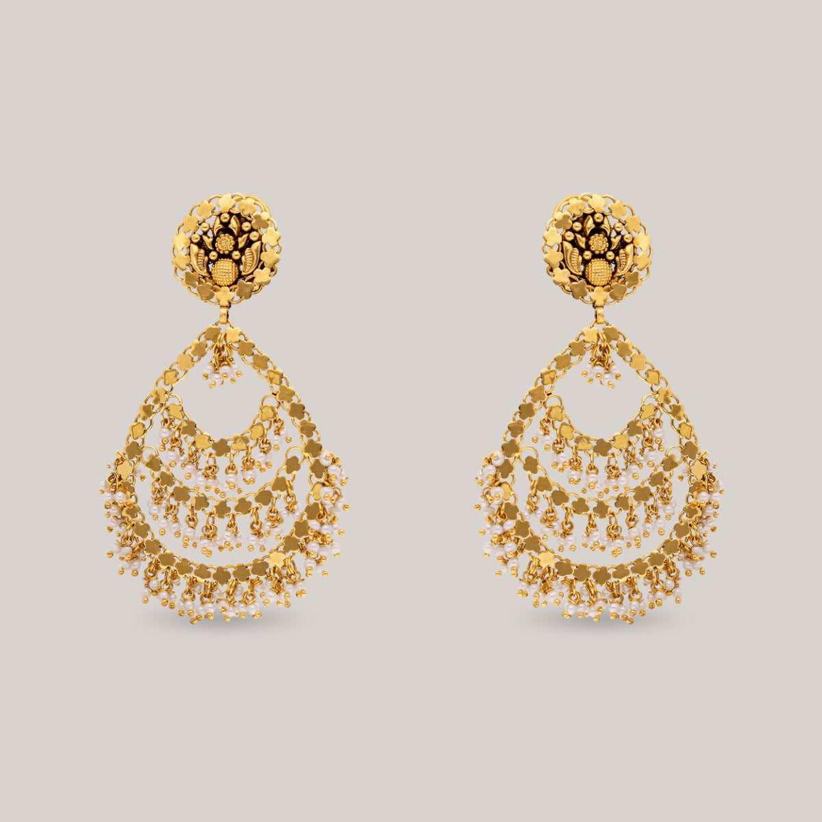 Pearl Symphony Gold Earrings