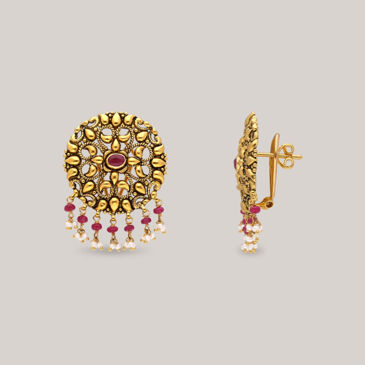 Ornate Opulence Gold Earrings
