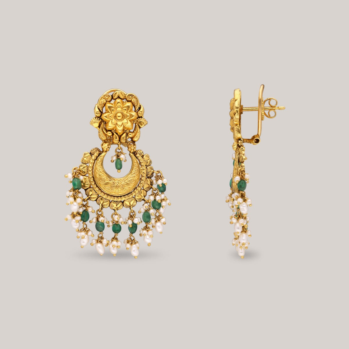 Artisan Bloom Gold Chandbali