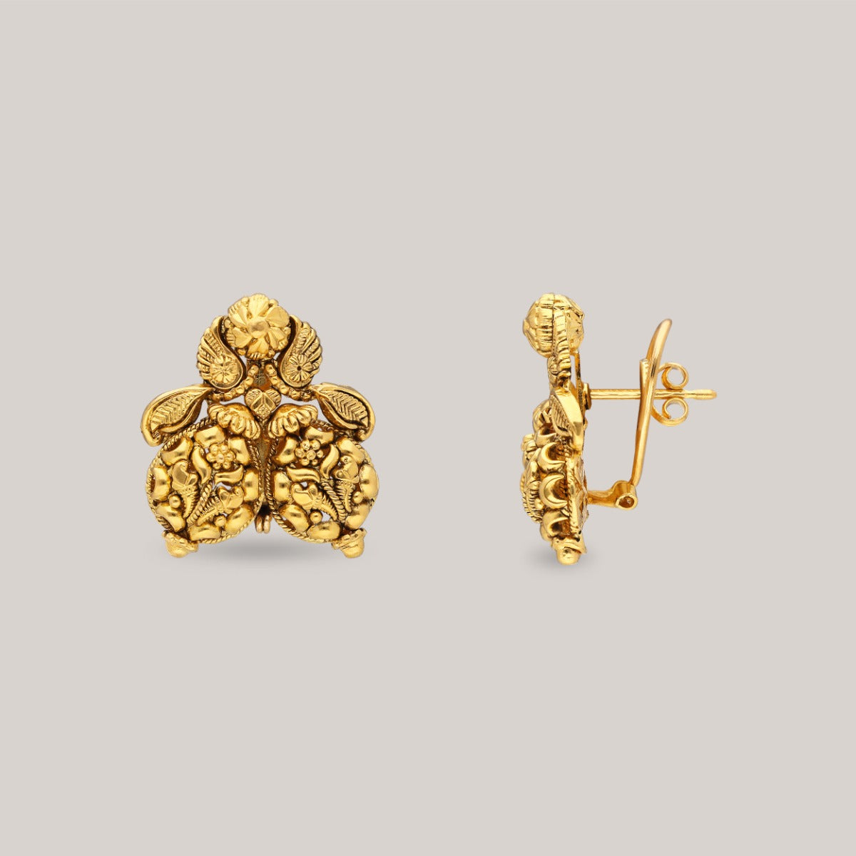 Ornate Vine Gold Earrings