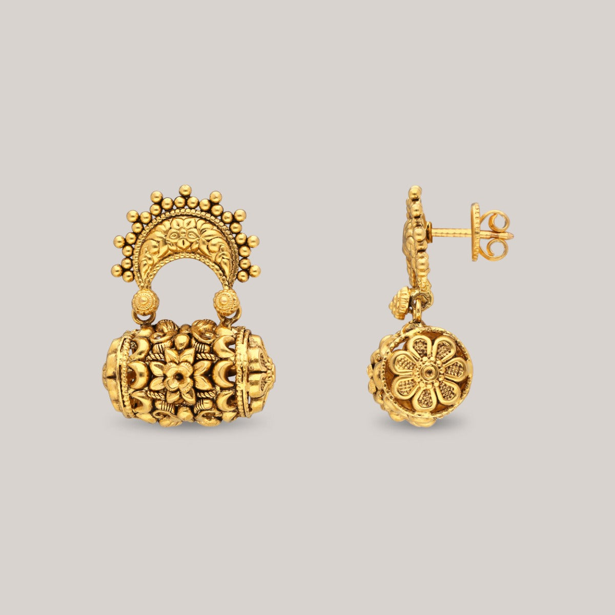 Ornate Glory Gold Earrings