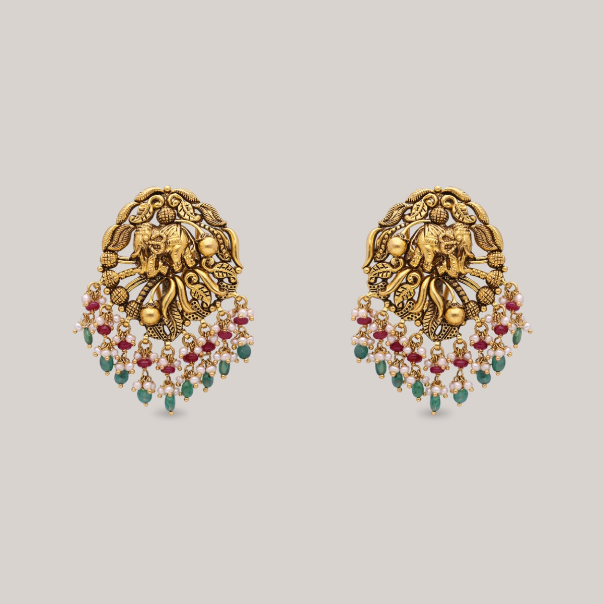 Elephant Grace Gold Earrings