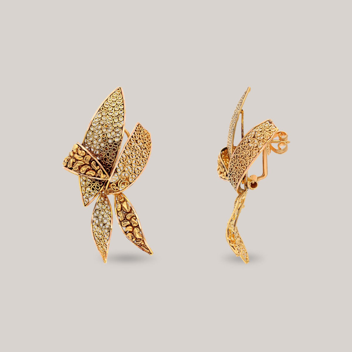 Heritage Petals Gold Earrings