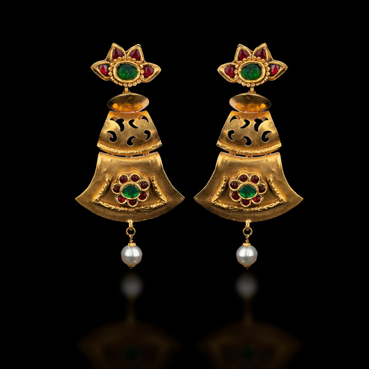 Colour Coded Gold Earrings