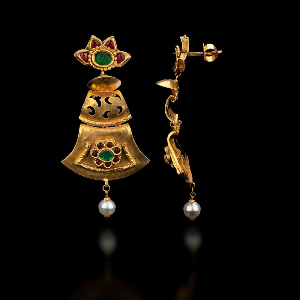 Colour Coded Gold Earrings