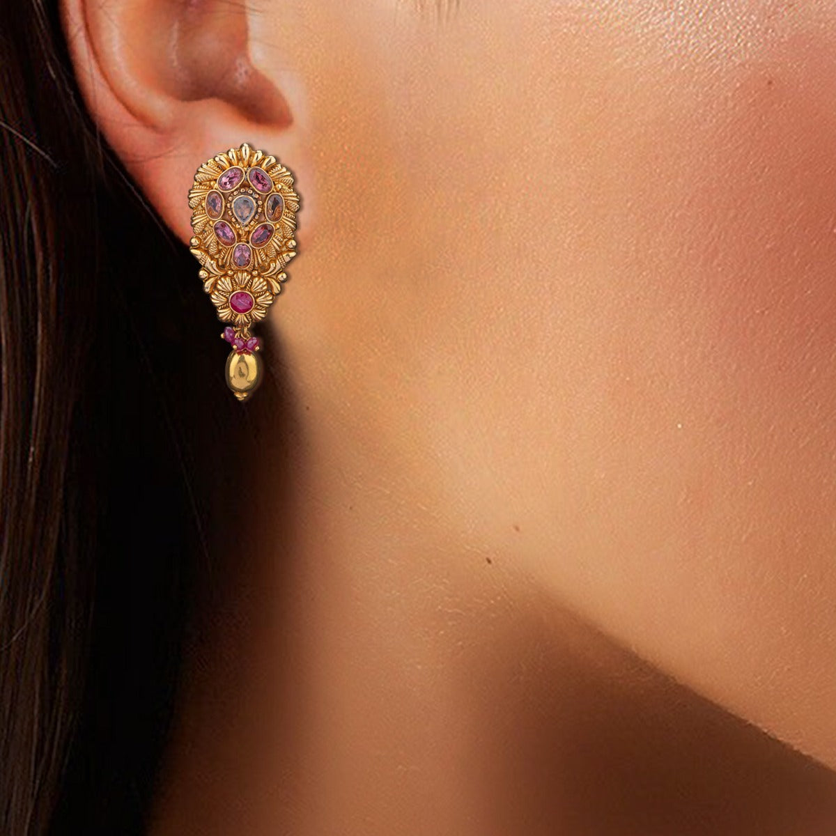 Begonias Floret Gold Earrings