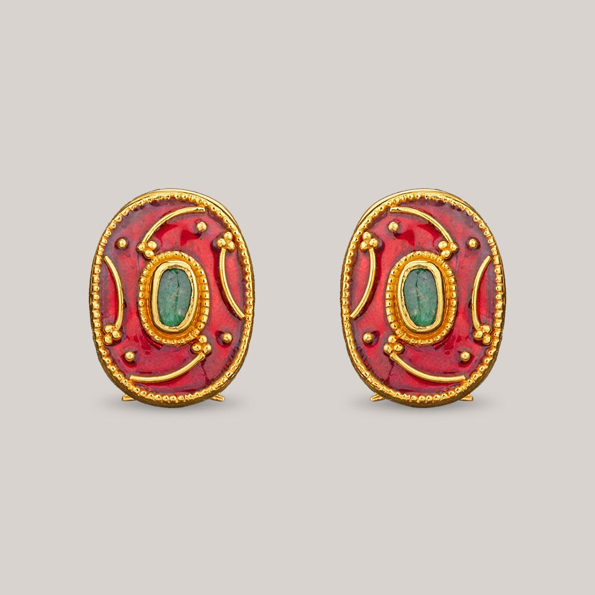 Red Oval Gold Tops