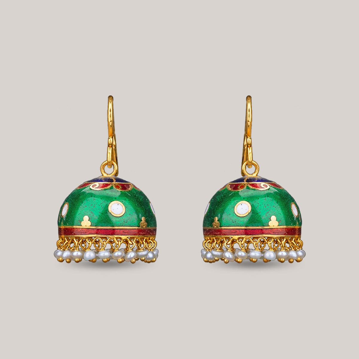 Green Expanse Gold Jhumka
