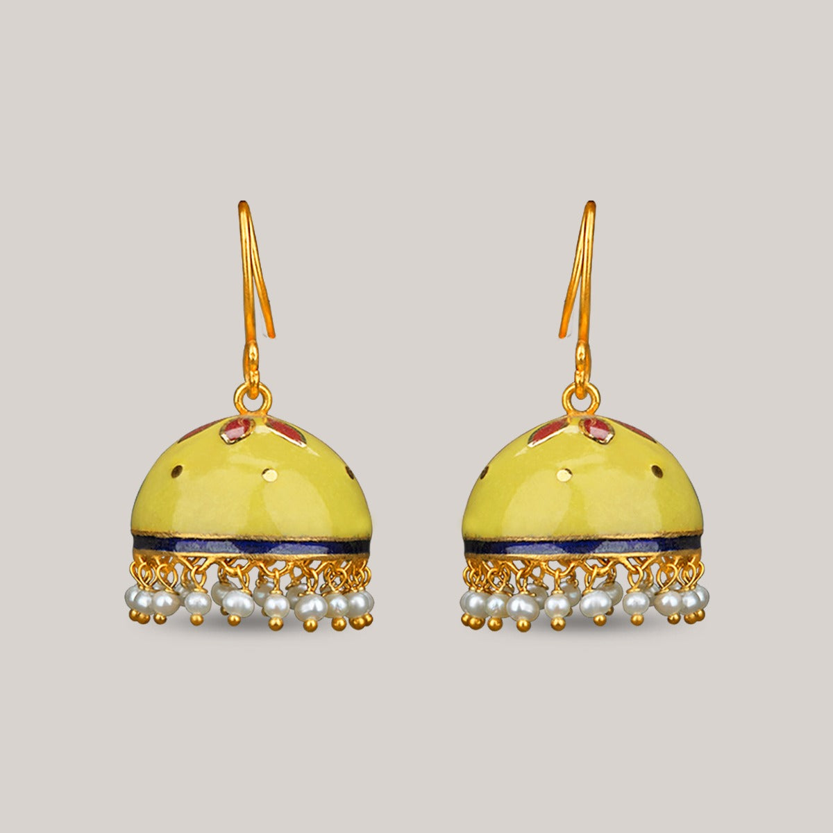 Yellow Umbrella Gold Jhumka
