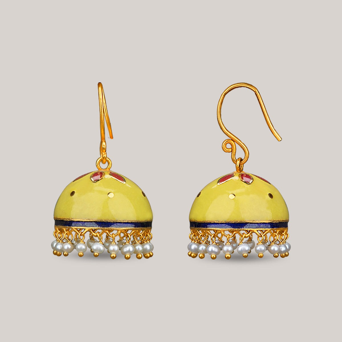Yellow Umbrella Gold Jhumka