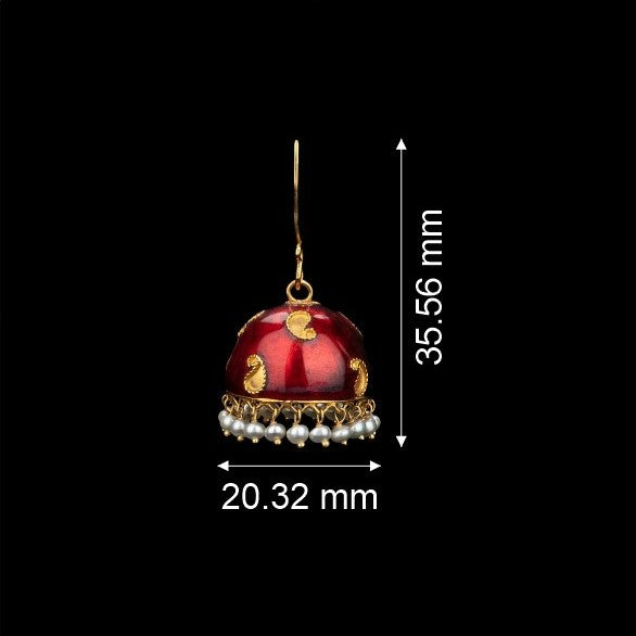 Red Globe Gold Jhumka