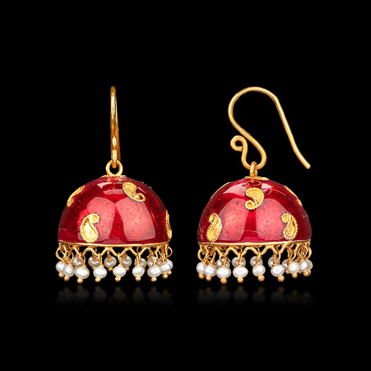 Red Globe Gold Jhumka