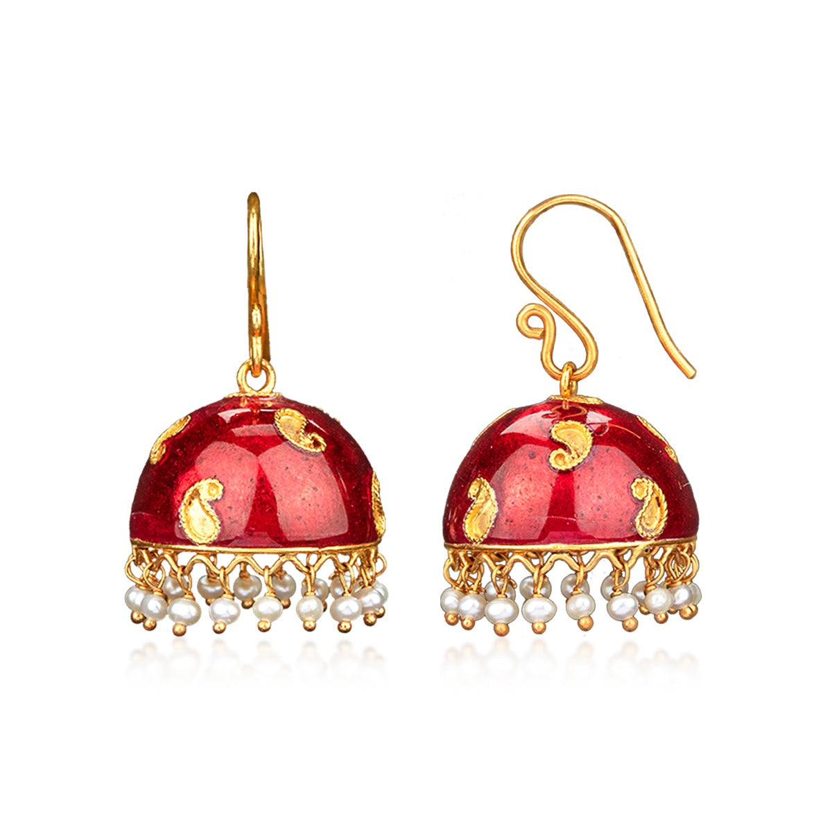 Red Globe Gold Jhumka