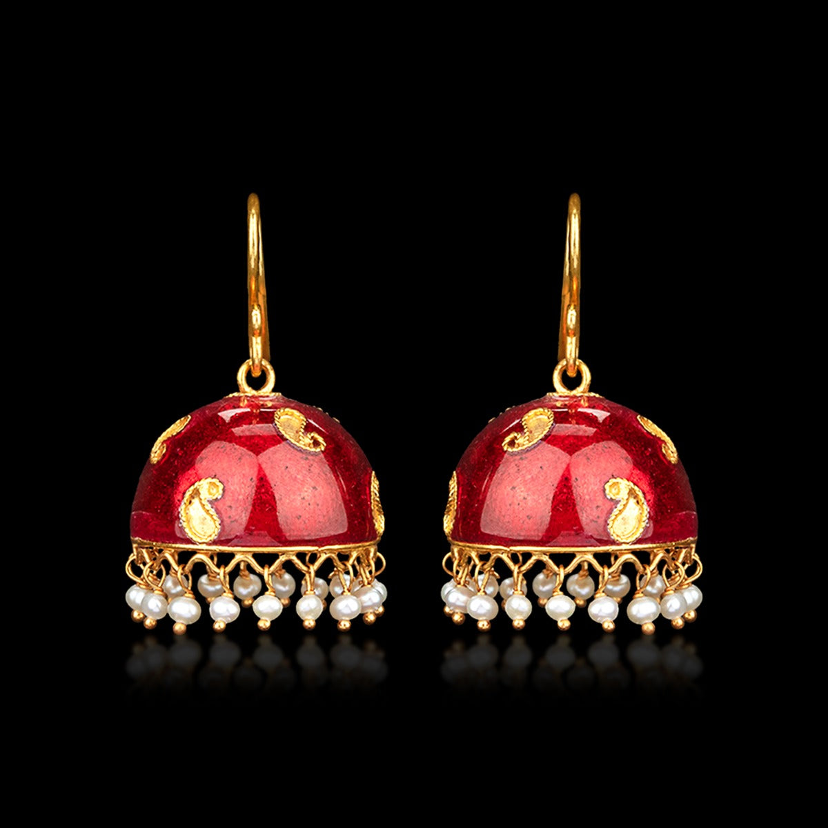 Red Globe Gold Jhumka