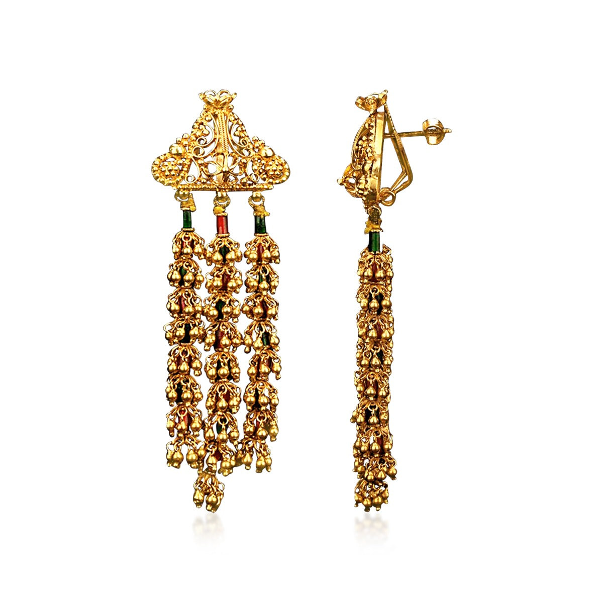 Traditional Tassel Gold Earrings