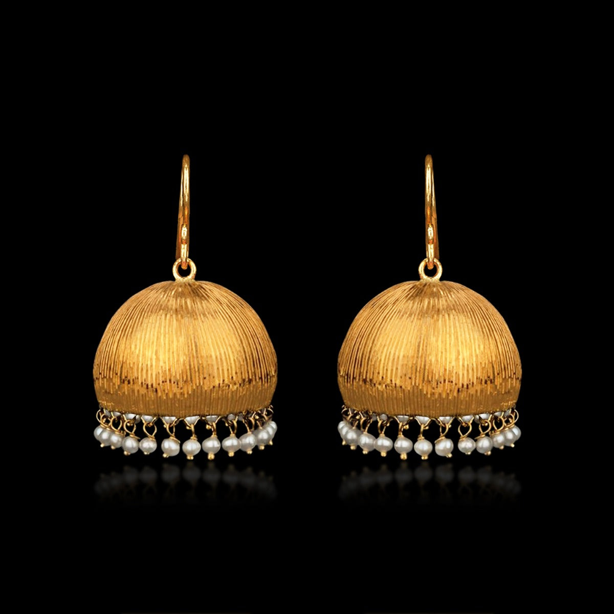 Line Engaging Gold Jhumka
