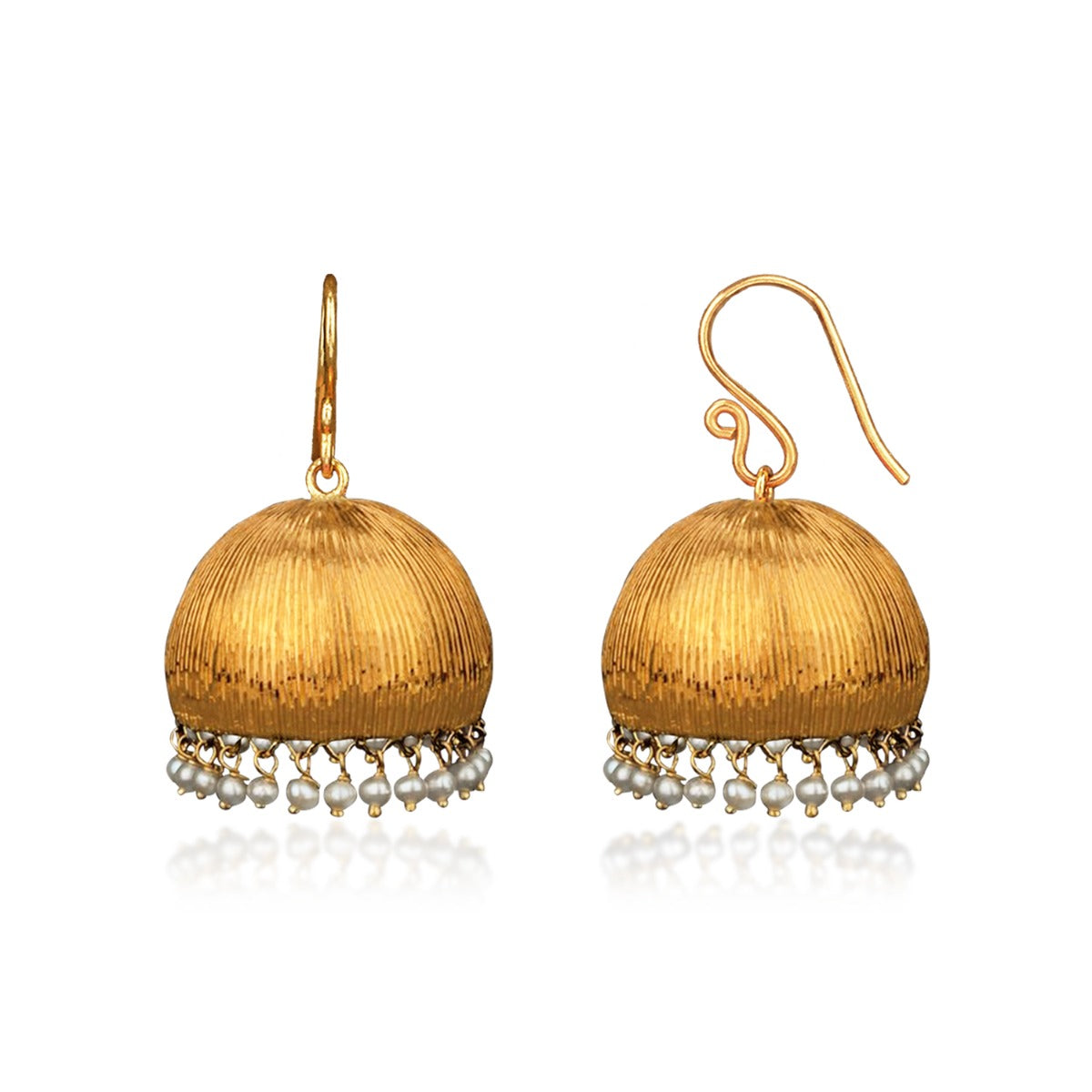 Line Engaging Gold Jhumka