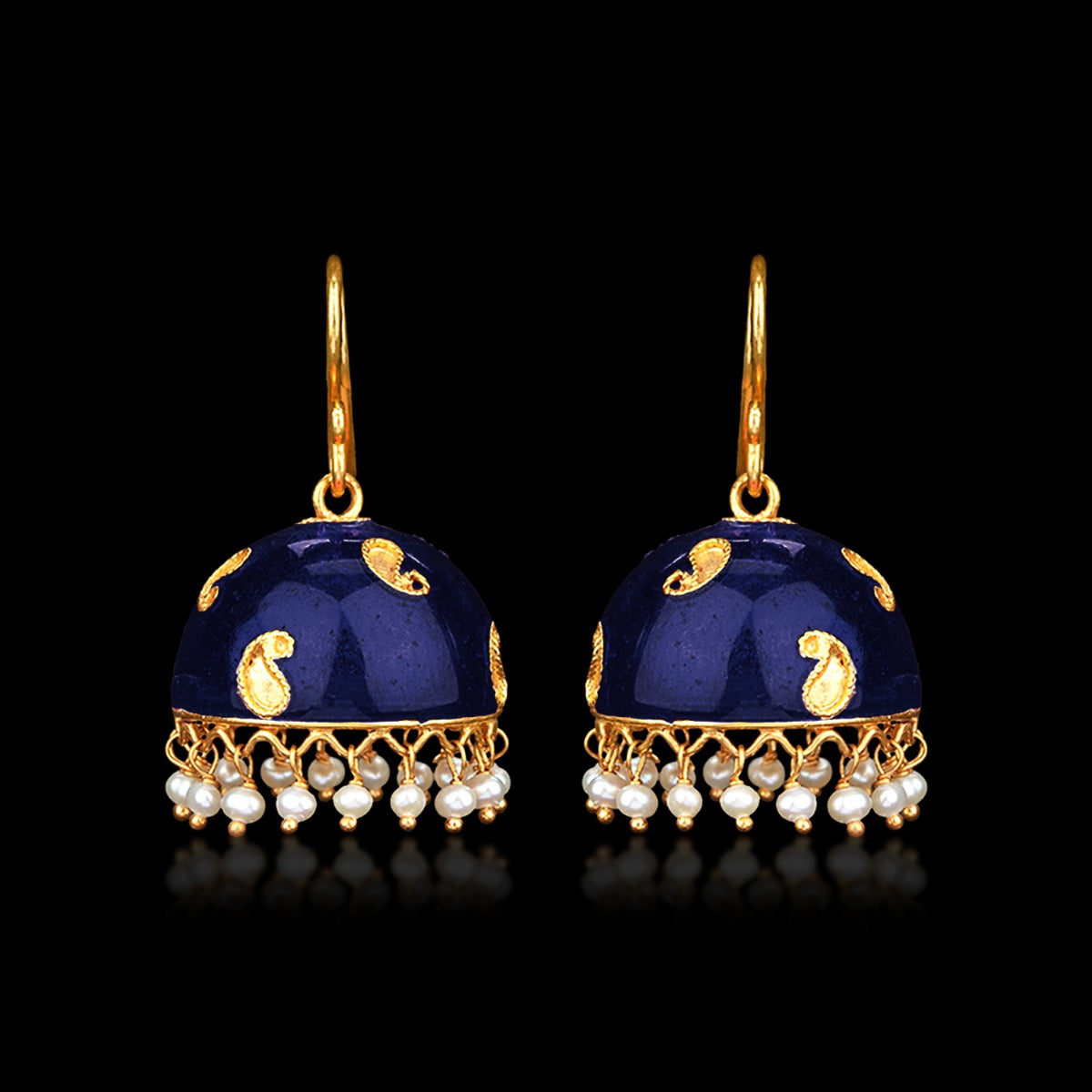 Blue Globe Gold Jhumka