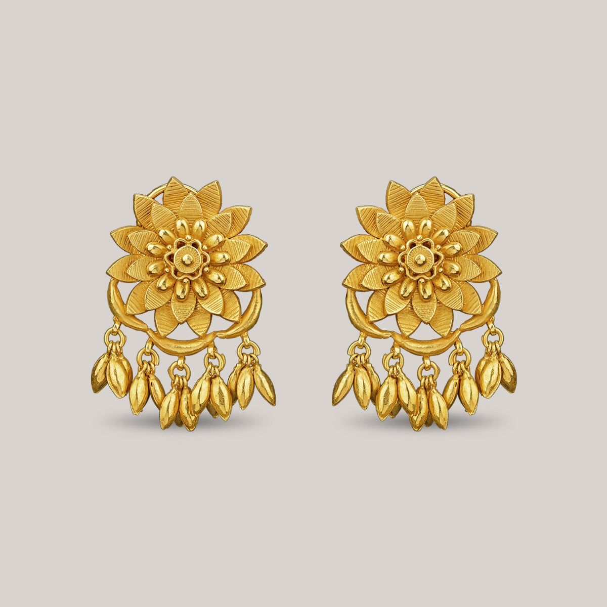 Blooming Chrysanthemum Gold Earrings