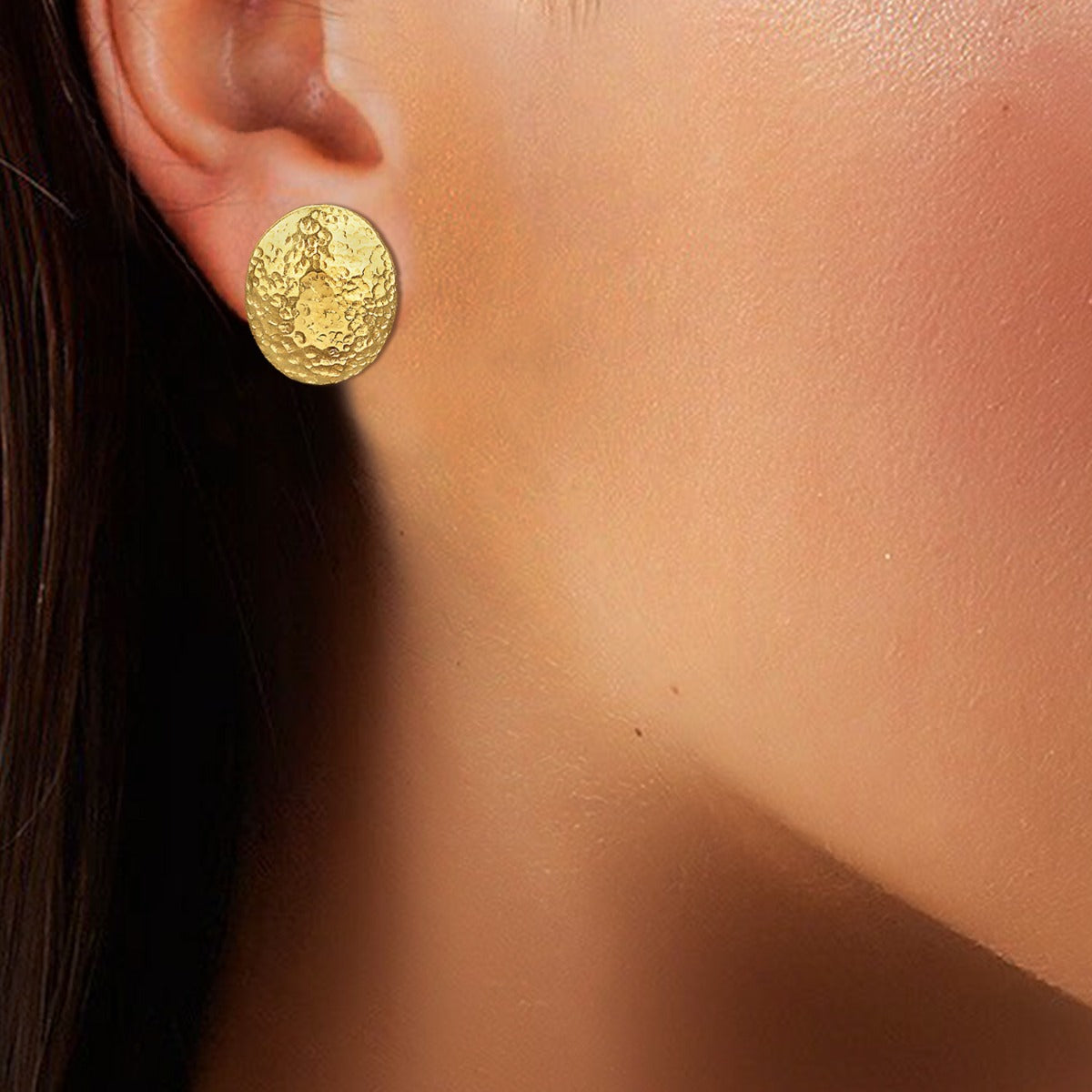 Opaque Circle Gold Earrings