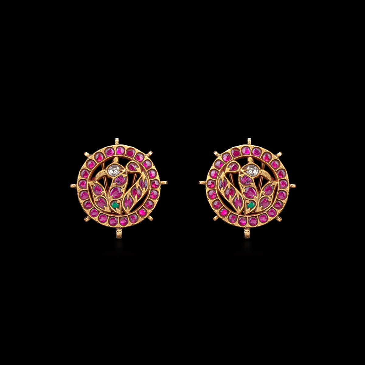 Encircled Flamingo Gold Earrings